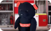 ourson réalisé à partir d'un polo de pompier