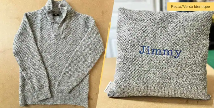 coussin carre brode pull homme